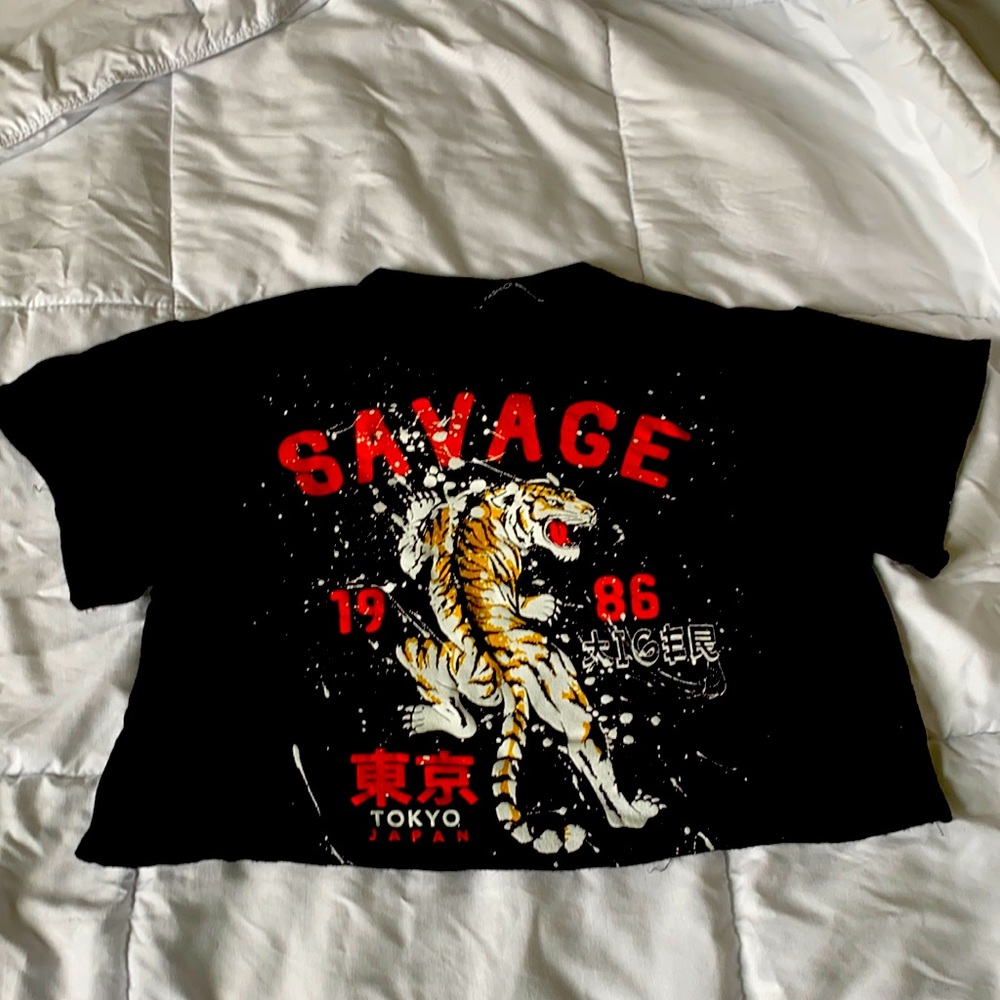 Black Crop top shirt